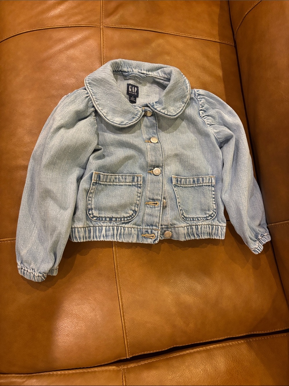 GAP Light Blue Jean Jacket with Rounded Collar